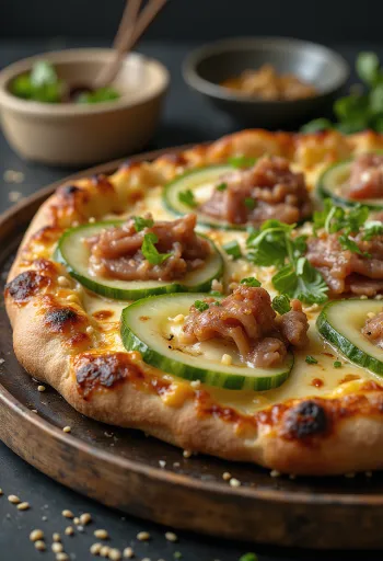 Pizza Vịt quay Bắc Kinh với vịt quay và sốt hoisin