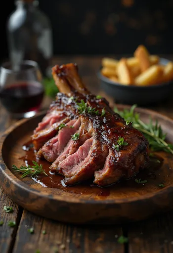 Vai cừu nướng BBQ được phục vụ