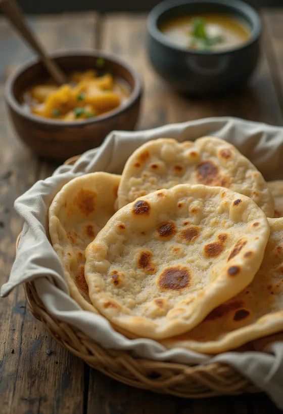 Bánh mì Chapati Ấn Độ nướng trên chảo