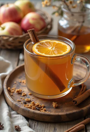 Nồi nước táo nấu với gia vị quế hồi