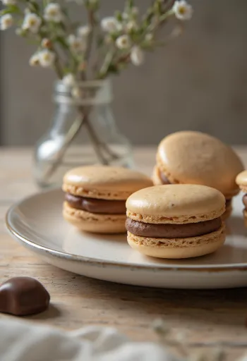 Macaron Kinder Bueno trên khay