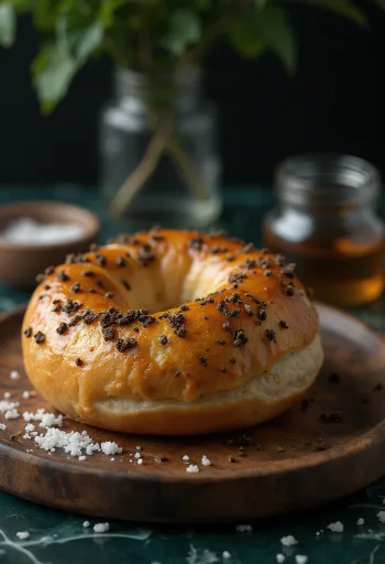Bagel nấm truffle và mật ong mới nướng
