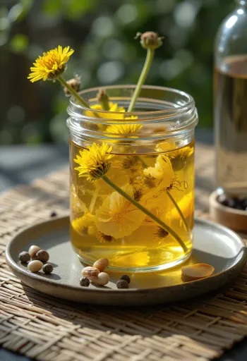 Lá bồ công anh chua ngọt được bày ra đĩa