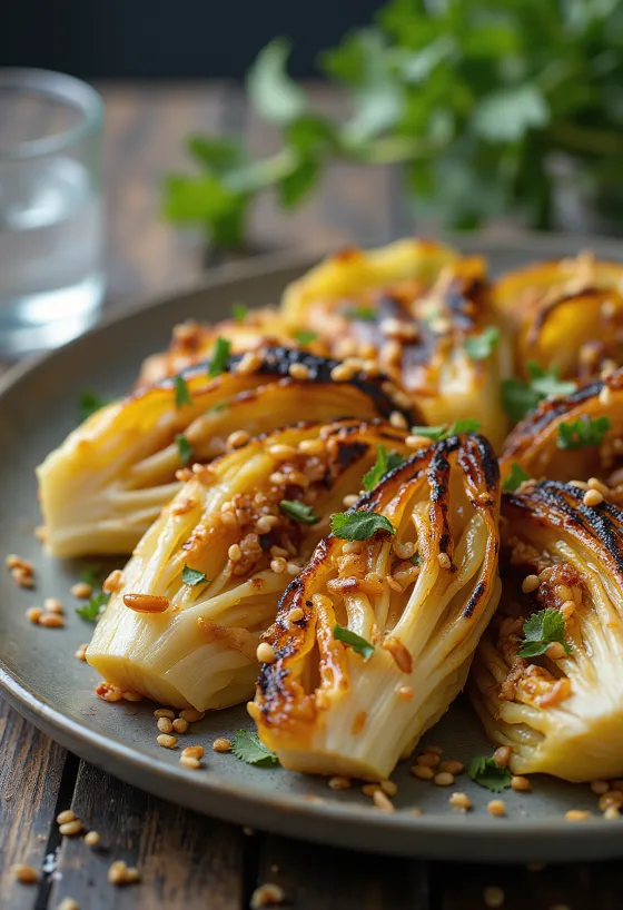 Bắp cải nướng mè BBQ