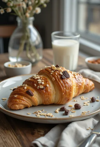 Croissant yến mạch bày biện đẹp mắt