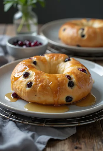 Bánh mì vòng lý chua đen được bày biện