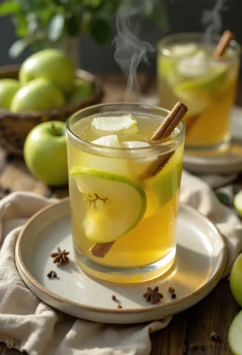 Cider táo xanh trong cốc
