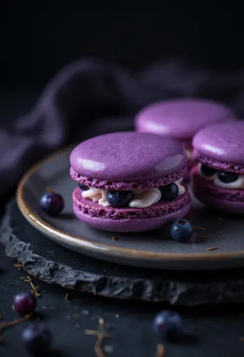 Macaron lý chua đen