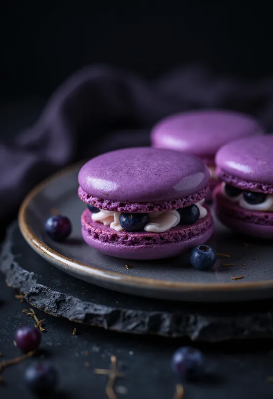 Macaron lý chua đen