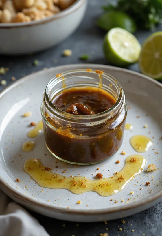 Sốt giấm balsamic chanh cà ri được trình bày