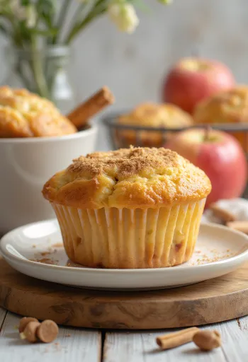 Bánh Muffin hạt dẻ táo được phục vụ