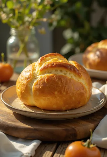 Ổ bánh mì ngọt Bồ Đào Nha vàng nâu bóng bẩy