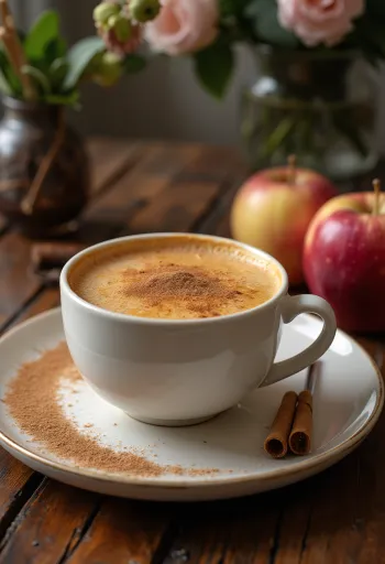 Cider bánh táo quế nóng trong cốc