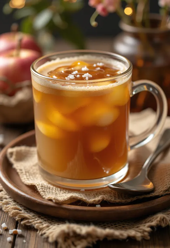 Cider táo caramel phục vụ