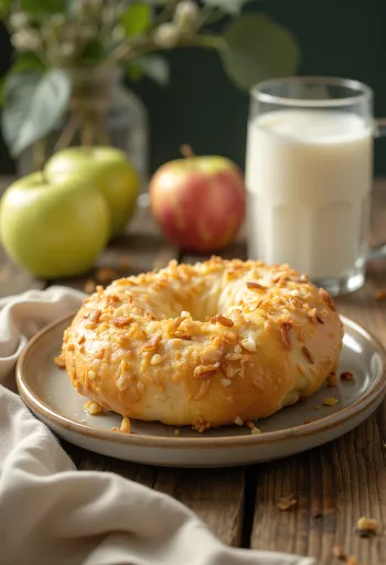 Bagel táo xanh dừa mới nướng