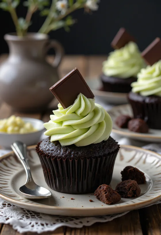 Bánh cupcake After Eight được bày biện