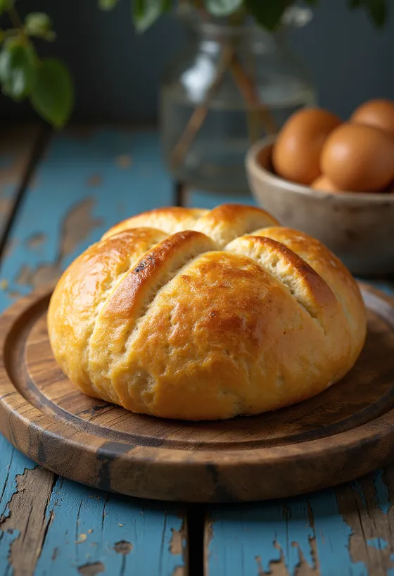 Bánh mì không men Damper Úc mới nướng