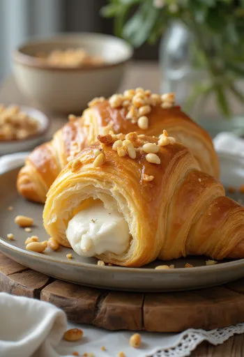 Croissant hạt thông được bày biện