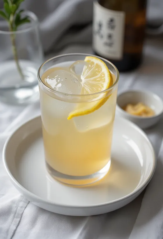 Cider rượu Sake Nhật Bản phục vụ trong ly