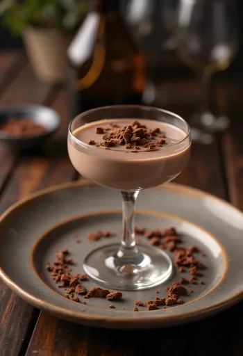 Panna cotta rượu socola được bày biện