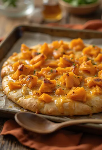 Focaccia khoai lang mật ong quế được bày ra đĩa