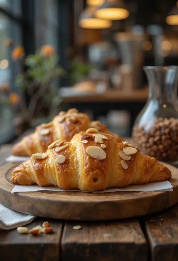 Croissant hạnh nhân kiểu Đức mới nướng