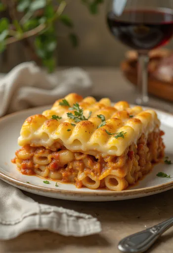 Pastitsio được bày biện
