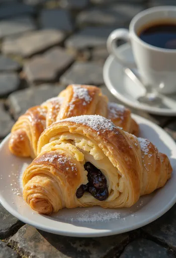 Croissant cà phê được phục vụ