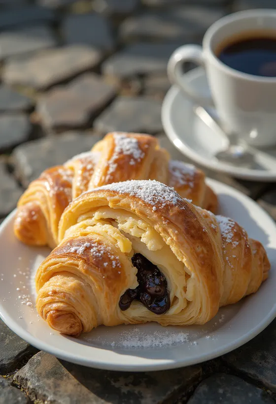 Croissant cà phê được phục vụ