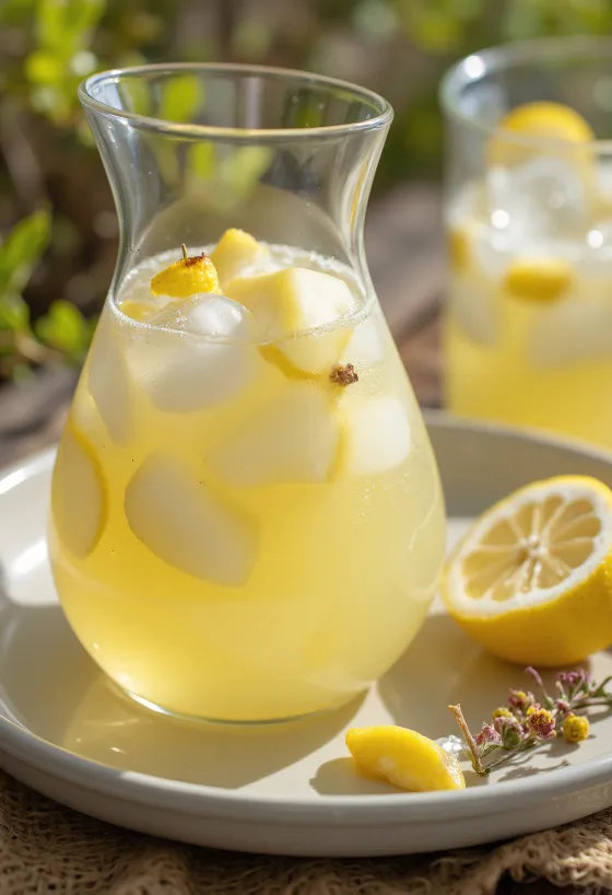 Nước chanh lê phục vụ trong ly