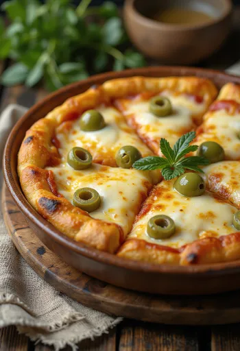 Pizza Argentina đế dày với mozzarella và sốt cà chua