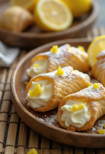 Cannoli chanh được bày biện