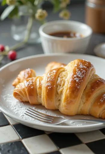 Croissant hình trái tim mới nướng