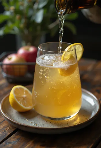 Cider Sidra Tây Ban Nha phục vụ trong ly
