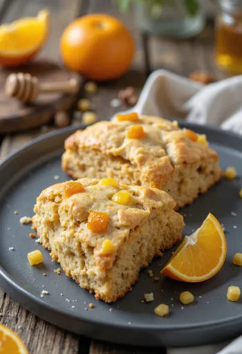 Scone cam và marzipan được bày ra đĩa