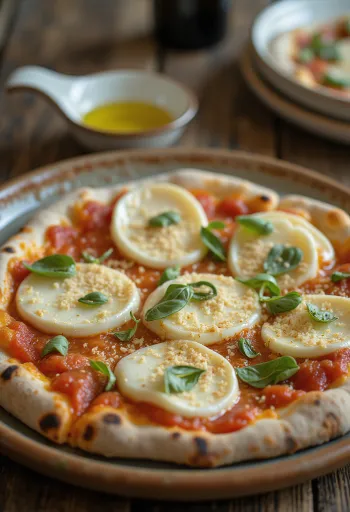 Pizza Cilentana với mozzarella di Bufala và phô mai provolone