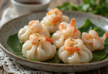 Bánh bột lọc tôm Việt Nam với vỏ bánh trong suốt
