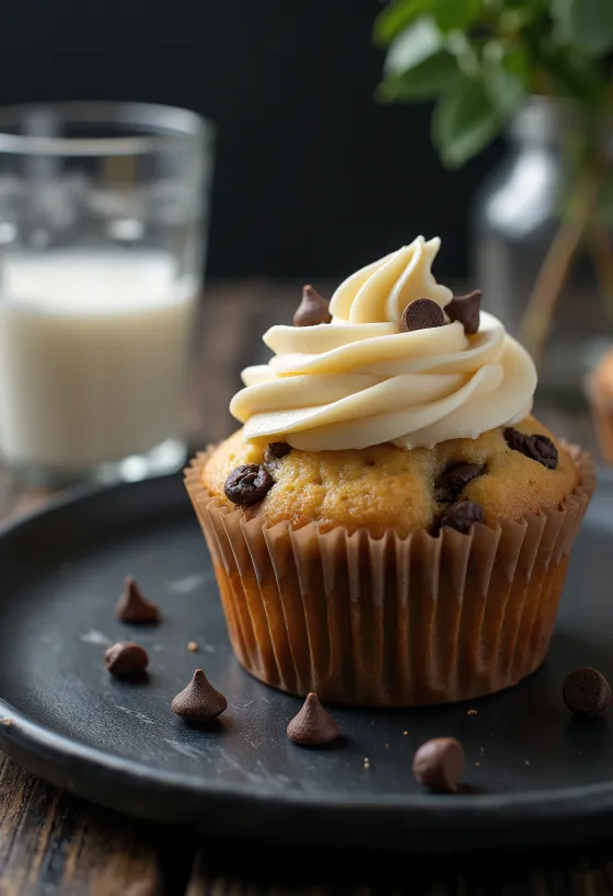 Bánh cupcake sô cô la chip được bày biện