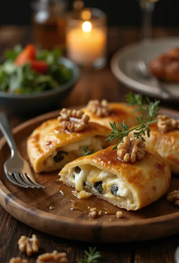 Calzone phô mai xanh mật ong mới nướng