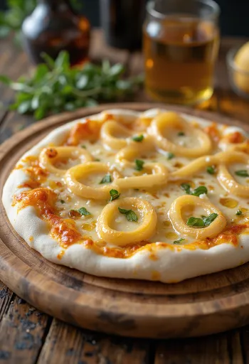 Pizza ai Cipollotti với hành lá và phô mai