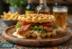 Bánh waffle Club sandwich mới nướng với gà nướng và thịt xông khói