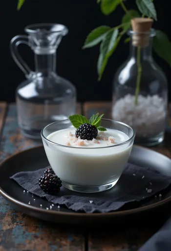 Panna cotta khói được phục vụ