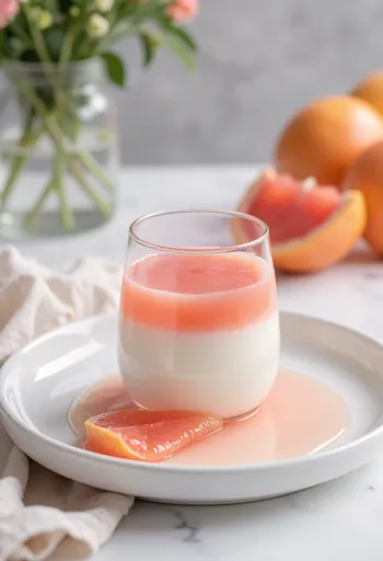 Panna cotta bưởi chùm trong ly