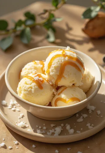 Kem dừa trộn sốt caramel