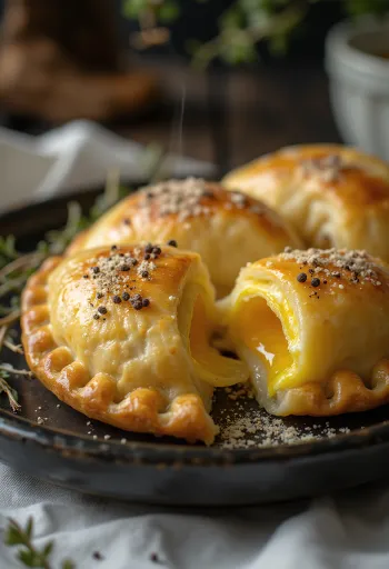 Empanada cà tím và phô mai Parmesan nướng vàng