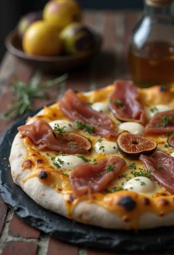 Pizza ai Fichi e Prosciutto với quả sung và giăm bông