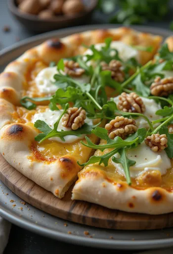Pizza Gorgonzola với quả óc chó và mật ong