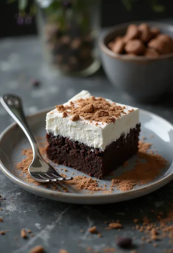 Bánh sô-cô-la phủ kem được bày biện