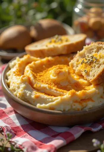 Körözött ăn kèm rau tươi và phết lên bánh mì nướng