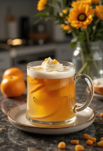 Cider cam chanh bạc hà phục vụ trong ly